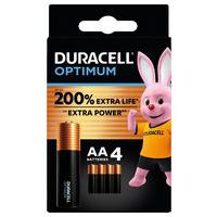 Pilha alcalina Optimum AA – 4 unidades – Duracell