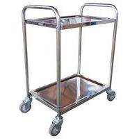 Carro em inox - 2 plataformas - Capacidade de 100 kg - Manutan