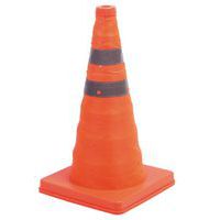 Cone de sinalização retrátil em nylon com faixas refletoras – Manutan