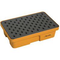 Caixa de retenção para laboratório, Piso: sim, Cap. de retenção: 30 L, Cores: Laranja