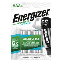 Pilha recarregável reciclada Extreme – AAA/LR03 – conjunto de 4 – Energizer