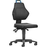 Cadeira de oficina – Baixa com rodízios em imitação de couro, Assento material: Leatherette, Espaldar: sim