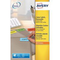 Etiqueta de cor reposicionável Avery – Impressão a laser/jato de tinta e fotocopiadora