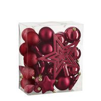 Bola de Natal inquebrável vermelha – 40 unid. – diâm.: 8 cm
