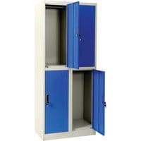 Cacifo em metal com 2 compartimentos azul – 2 colunas – com base - Manutan Expert