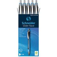Esferográfica – Slider Rave XB – azul/preto – 5 unid. – Schneider