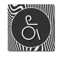 Placa de porta moderna em plexiglas – Sanitários para deficientes – Novap