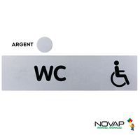 Placa da porta em plexiglas – WC para deficientes – Dourada/prateada – Novap
