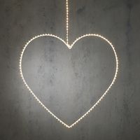 Decoração de Natal coração branco LED com temporizador