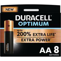 Pilha alcalina Optimum AA – 8 unidades – Duracell