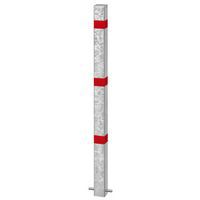 Poste em aço galvanizado de 70 x 70 mm + refletor, vermelho – Croso