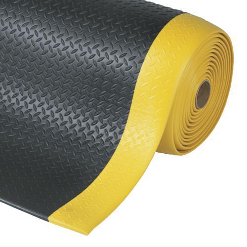 Tapete antifadiga em espuma Diamond Sof-Tred™ preto/amarelo – Notrax