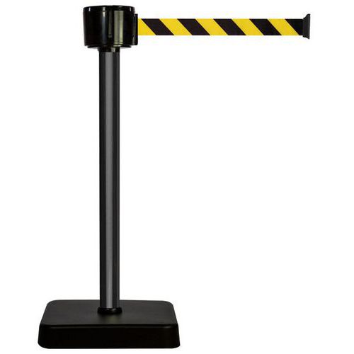 Poste com correia de 12 m – correia amarela e preta – base móvel – Novap