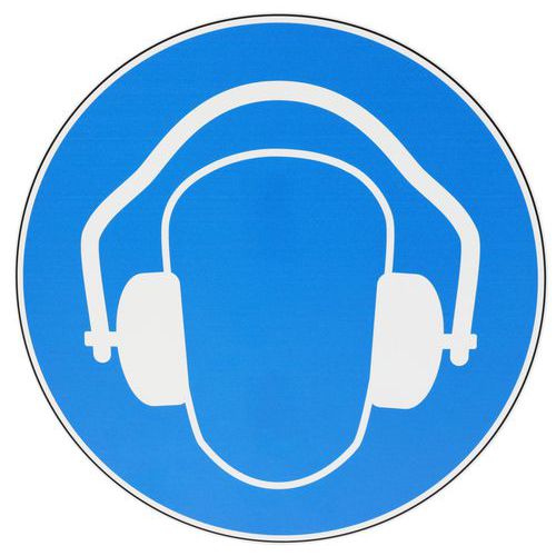 Painel – Uso obrigatório de proteção acústica – PVC – Manutan Expert