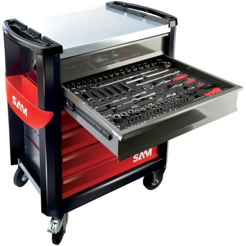Carro com 6 gavetas para manutenção com 224 ferramentas + prancha de paddle de oferta – SAM