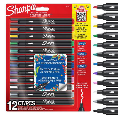 Marcador de tinta acrílica Sharpie com ponta de ogiva – sortido – Sharpie