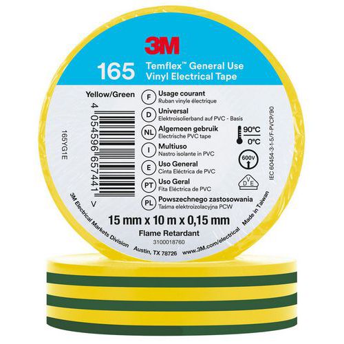 Fita de isolamento elétrico Temflex 165 – 3M
