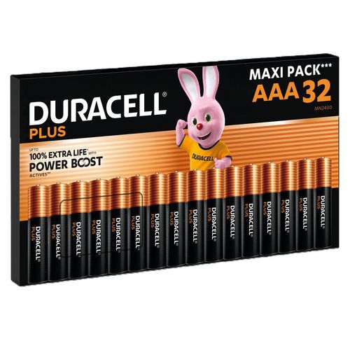 Pilha alcalina AAA Plus Maxi Pack – conjunto de 32 – Duracell