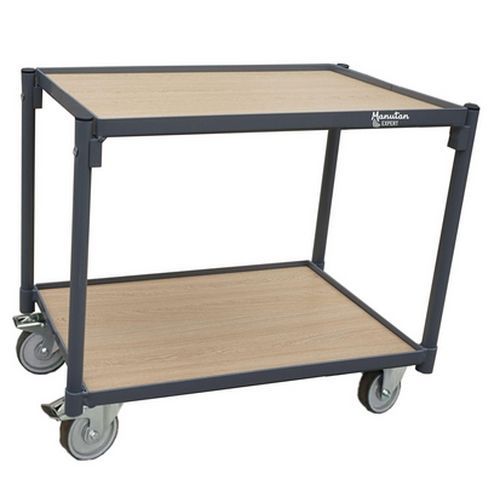 Carro de plataformas em madeira para caixas – capacidade: 250 kg – Manutan Expert