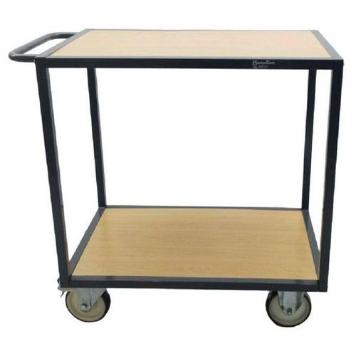 Carro em aço com 2 plataformas em madeira – capacidade de 400 a 500 kg – Manutan Expert