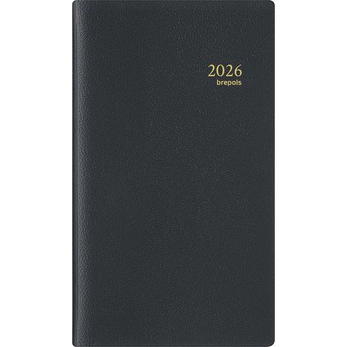 Agenda semanal Interplan preta com espirais – 9 x 16 cm – ano 2025
