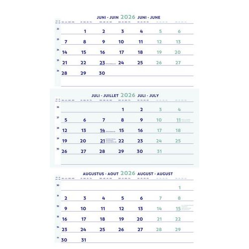 Calendário trimestral de 2026