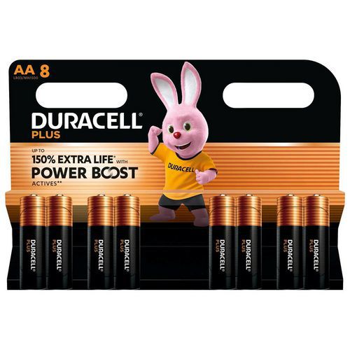 Pilha alcalina AA Plus Powerboost – 8 unidades – Duracell