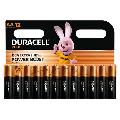 Pilha alcalina AA Plus Powerboost – 12 unidades – Duracell