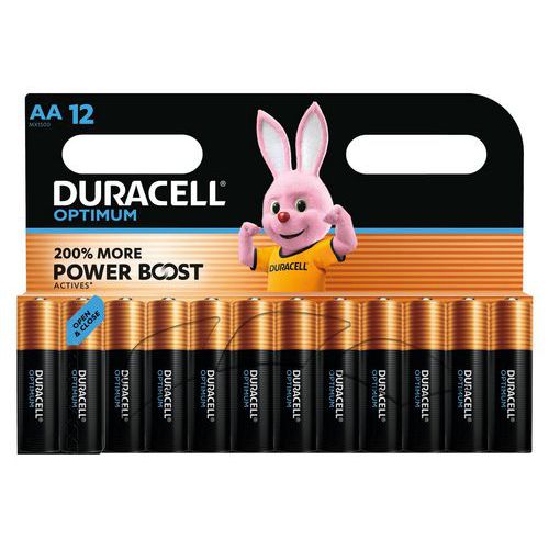 Pilha alcalina Optimum AA – 12 unidades – Duracell