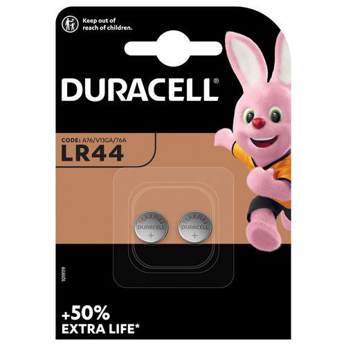 Pilha de botão alcalina LR44 V13GA – conjunto de 2 – Duracell