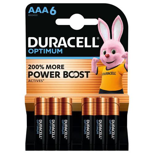 Pilha alcalina Optimum AAA – 6 unidades – Duracell