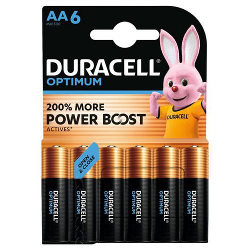 Pilha alcalina Optimum AA – 6 unidades – Duracell