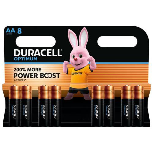 Pilha alcalina Optimum AA – 8 unidades – Duracell