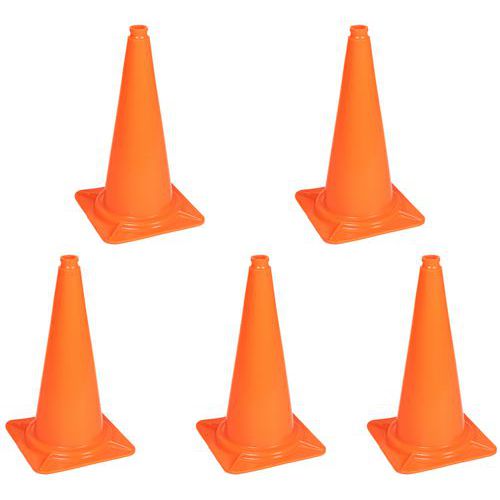 Cone sem faixa refletora de 50 cm – conjunto de 5 – Manutan Expert