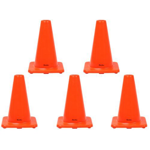 Cone sem faixa refletora de 30 cm – conjunto de 5 – Manutan Expert