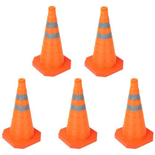 Cone de sinalização retrátil em nylon de 45 cm – conjunto de 5 – Manutan Expert