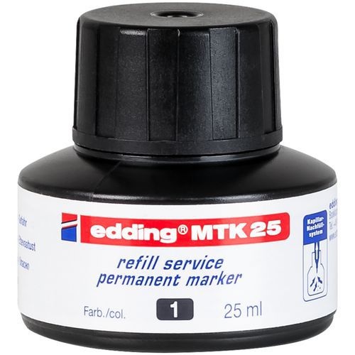 Recarga de tinta para marcador permanente – Preto – MTK25 – Edding