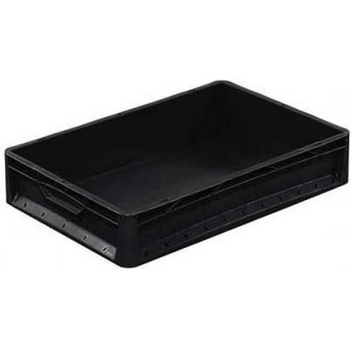 Caixa de norma europeia preta em polipropileno reciclado – 600 x 400 mm – Bekuplast