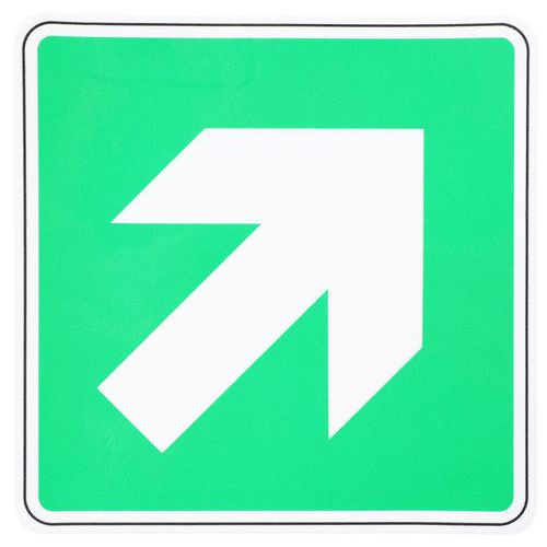 Painel de evacuação – seta para o canto superior direito – adesivo – Manutan Expert