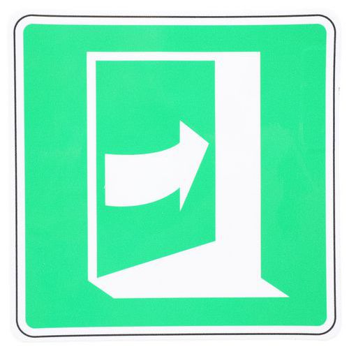 Painel de evacuação – porta com abertura no lado direito – adesivo – Manutan Expert