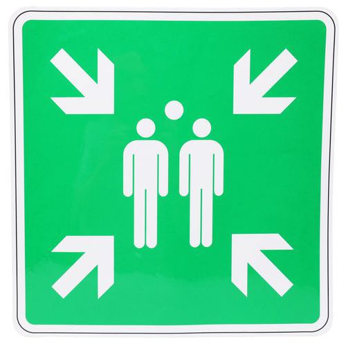 Painel de evacuação – ponto de encontro – adesivo – Manutan Expert