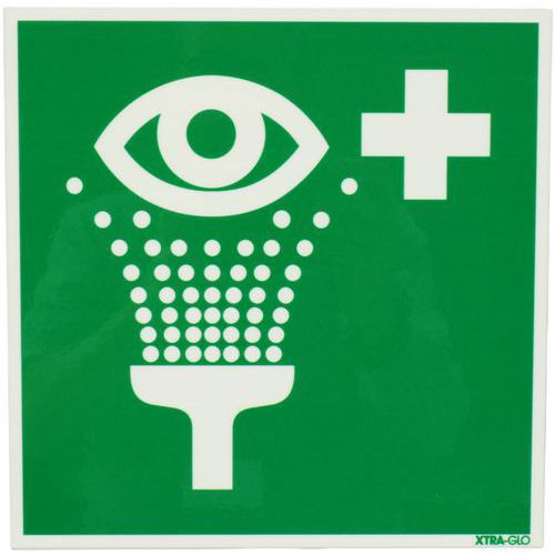 Painel fotoluminescente – Enxaguamento dos olhos – Rígido