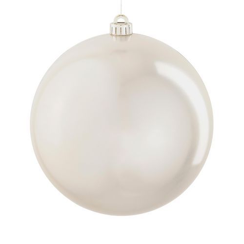 Bola decorativa inquebrável em creme pérola – diâm. de 25 cm