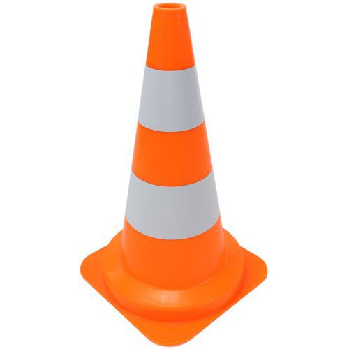 Cone de sinalização laranja fluorescente