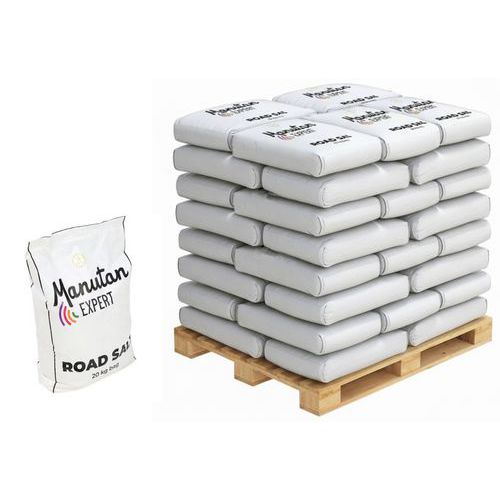 Sal para limpeza de neve em palete – 50 sacos de 20 kg – Manutan Expert