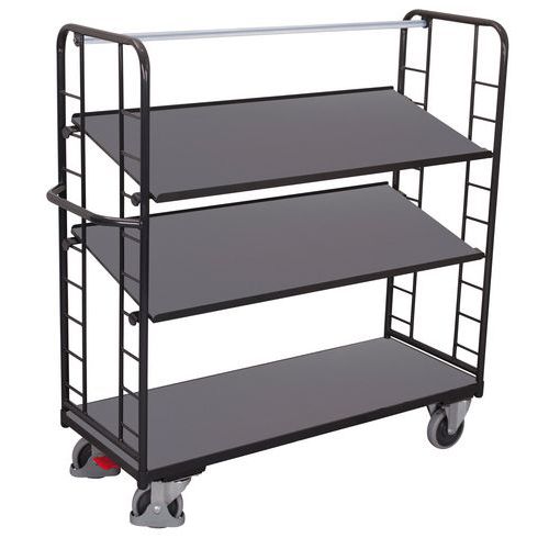 Carro alto ergonómico com 3 plataformas em madeira – Capacidade de 500 kg