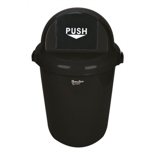 Caixote de lixo Push – capacidade de 60 L – Manutan Expert