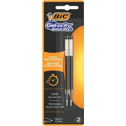 Recargas de caneta de gel BIC Gel-ocity Quick Dry – ponta média