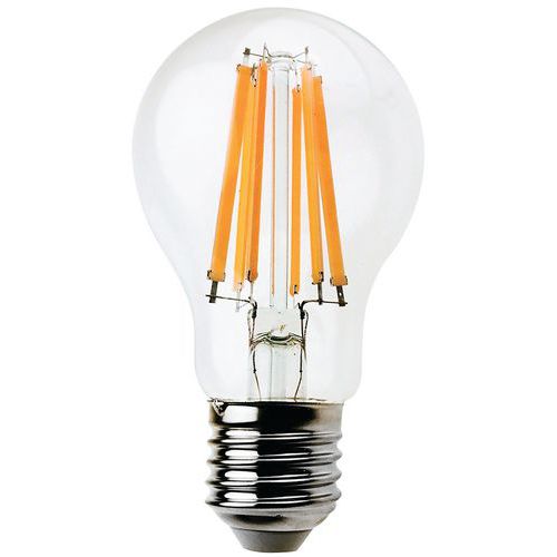 Lâmpada com filamentos LED padrão A60 12 W com casquilho E27 – VELAMP
