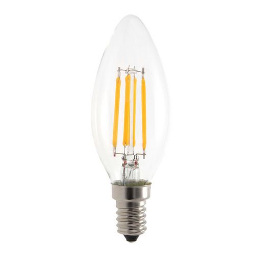 Lâmpada com filamentos LED Olive C35 4 W com casquilho E14 – VELAMP